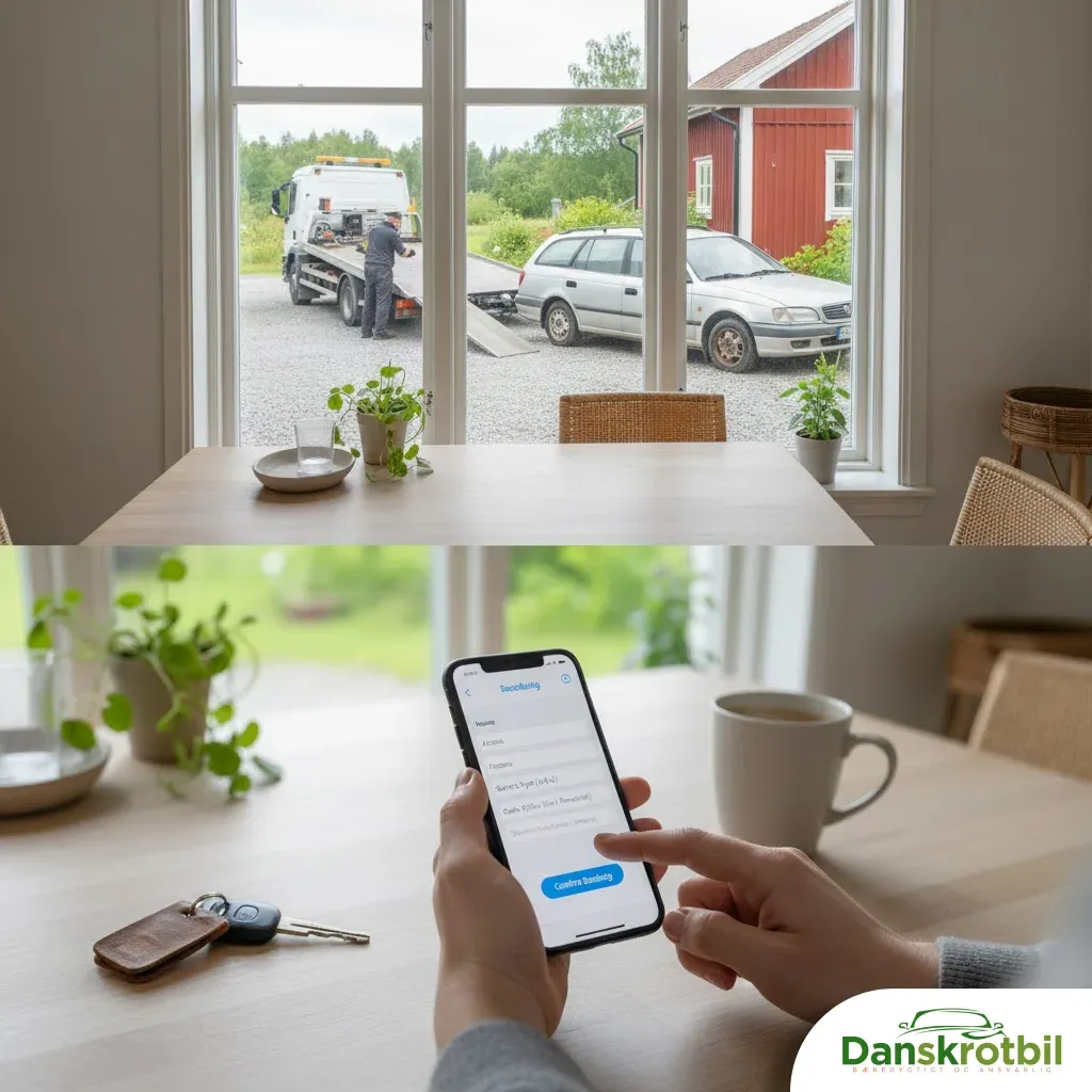 proces for afhentning af skrotbil