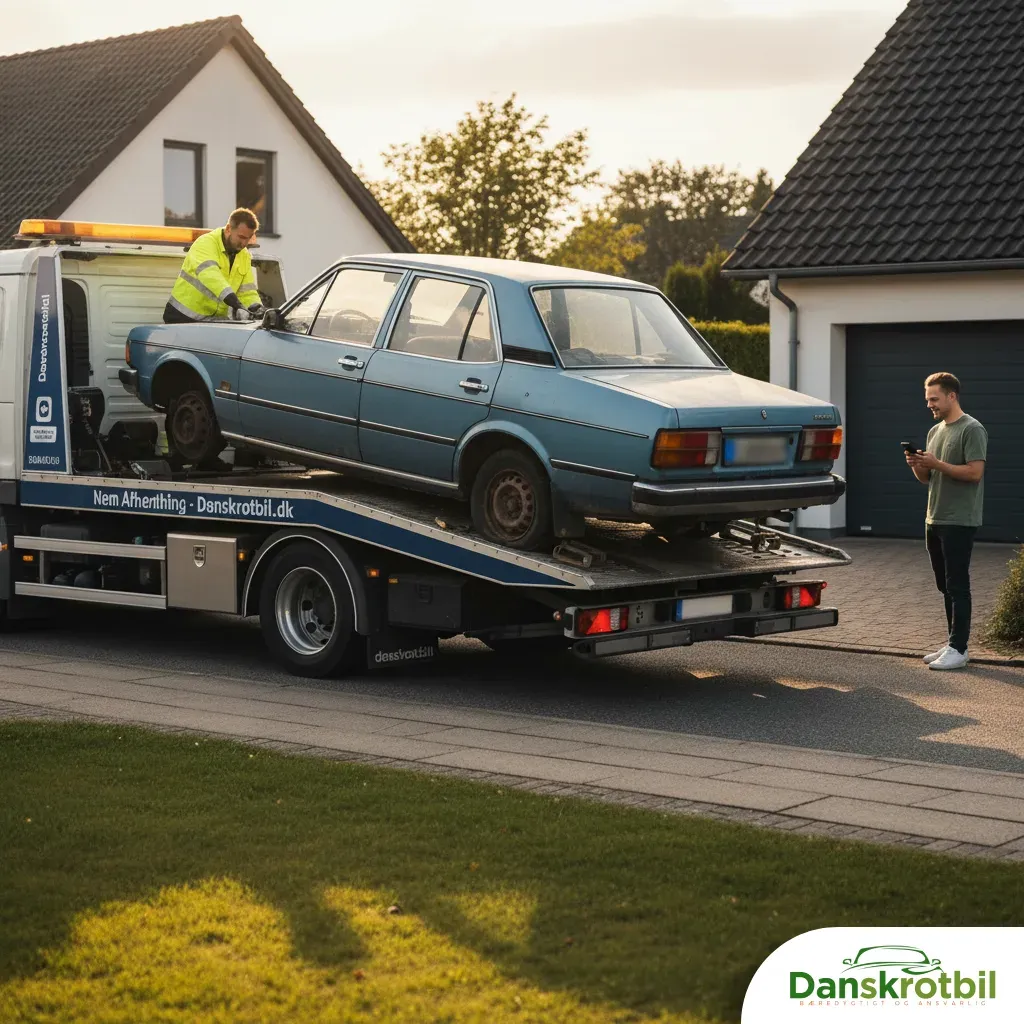 bil hentes og sendes til bilophugger med autotransport